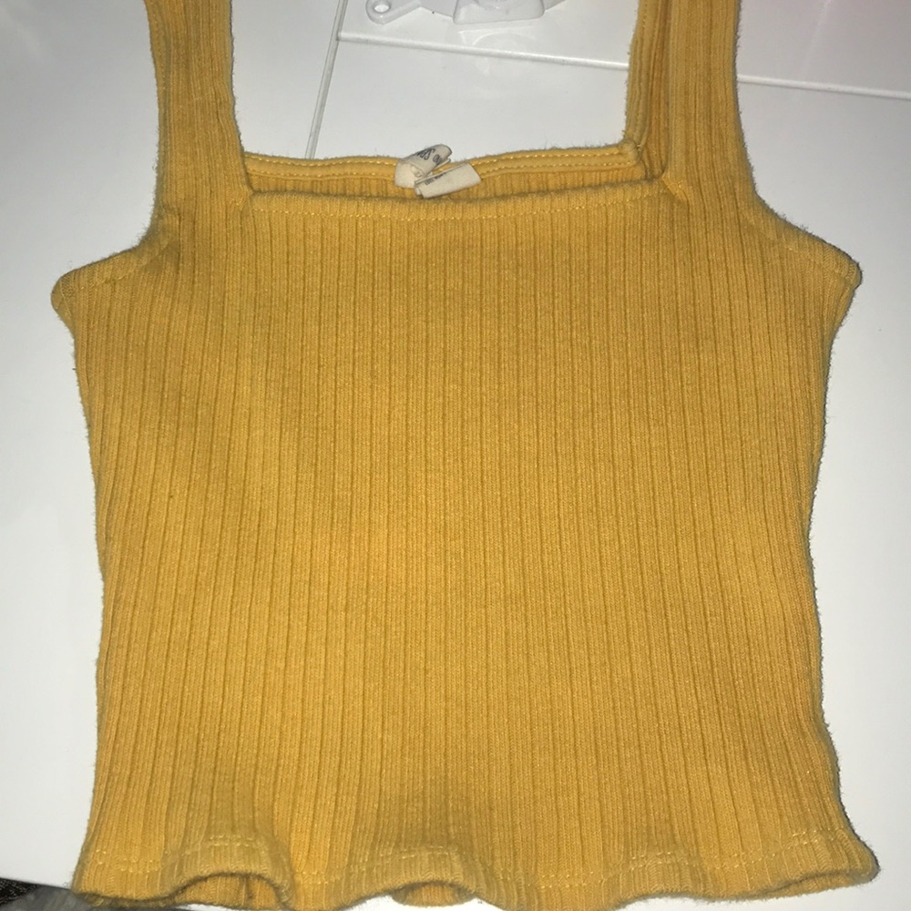 yellow tank top